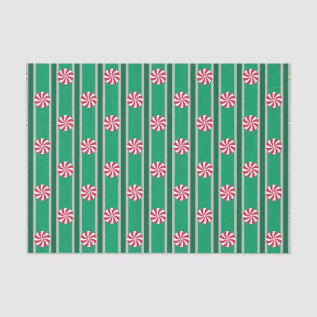 Fun and Fancy Christmas Peppermint Candy Tissue Paper (Front)