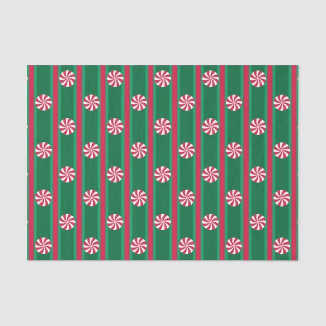 Fun and Fancy Christmas Peppermint Candy Tissue Paper (Front)