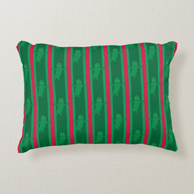 Fun and Fancy Christmas Pickle Decorative Cushion (Front)
