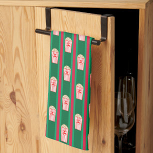 Fun and Fancy Christmas Popcorn Tea Towel