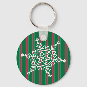Fun and Fancy Christmas Snowflake Key Ring