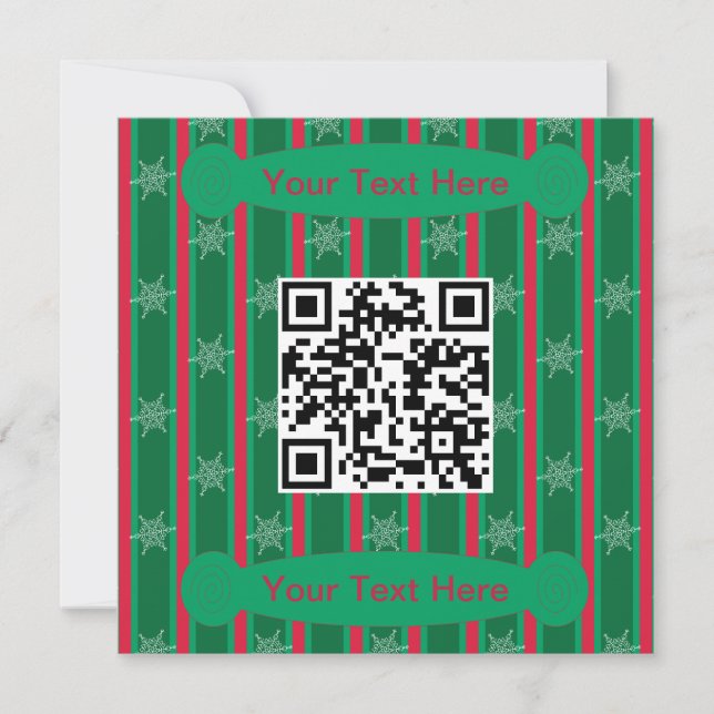 Fun and Fancy Christmas Snowflake QR Code Invitation (Front)