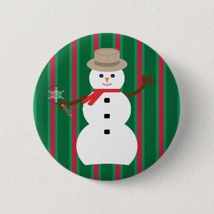 Fun and Fancy Christmas Snowman Detective 6 Cm Round Badge