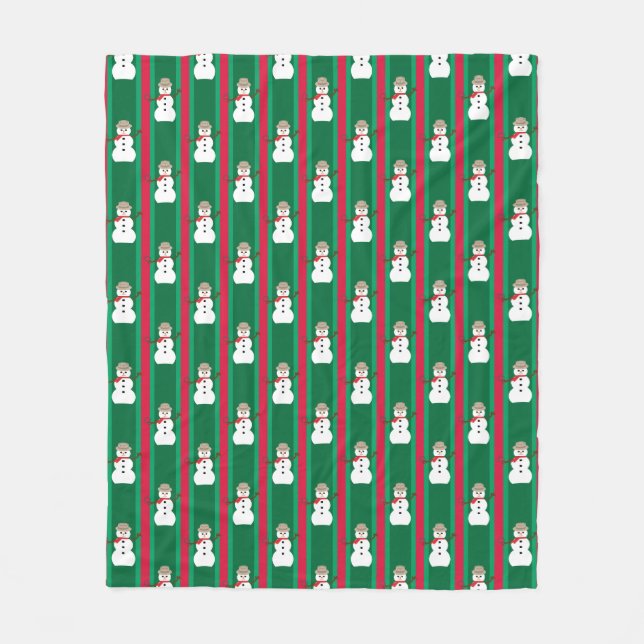 Fun and Fancy Christmas Snowman Detective Fleece Blanket (Front)