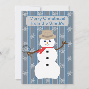 Fun and Fancy Christmas Snowman Detective Holiday Card