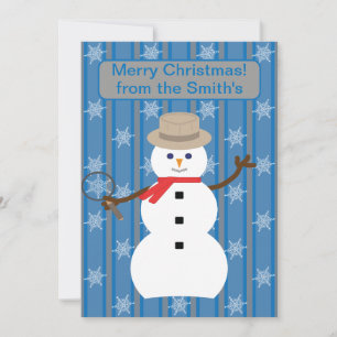 Fun and Fancy Christmas Snowman Detective Holiday Card