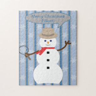 Fun and Fancy Christmas Snowman Detective Jigsaw Puzzle