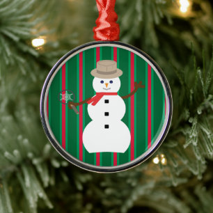 Fun and Fancy Christmas Snowman Detective Metal Tree Decoration