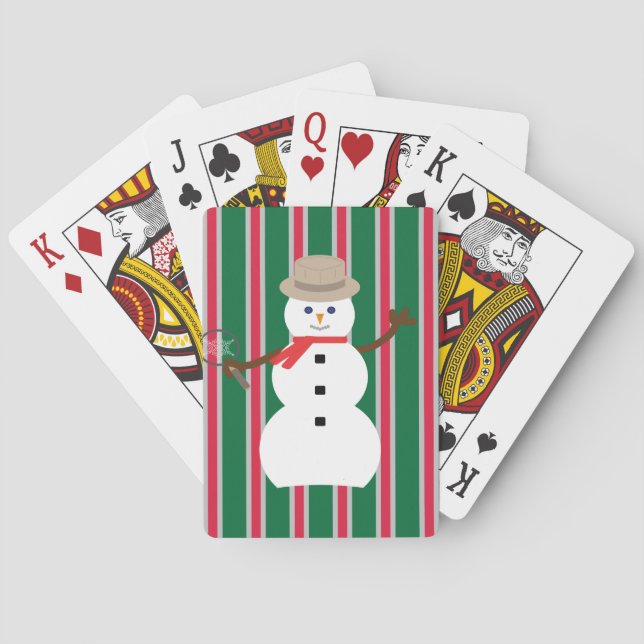 Fun and Fancy Christmas Snowman Detective Playing Cards (Back)
