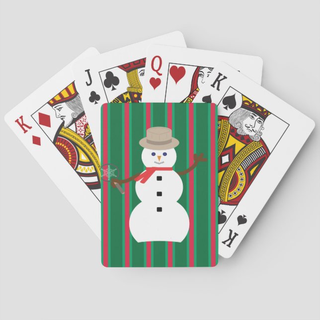 Fun and Fancy Christmas Snowman Detective Playing Cards (Back)