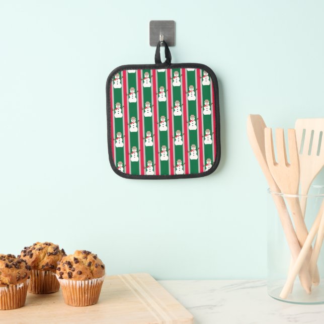 Fun and Fancy Christmas Snowman Detective Pot Holder (Insitu(Hanging))