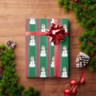 Fun and Fancy Christmas Snowman Detective Wrapping Paper