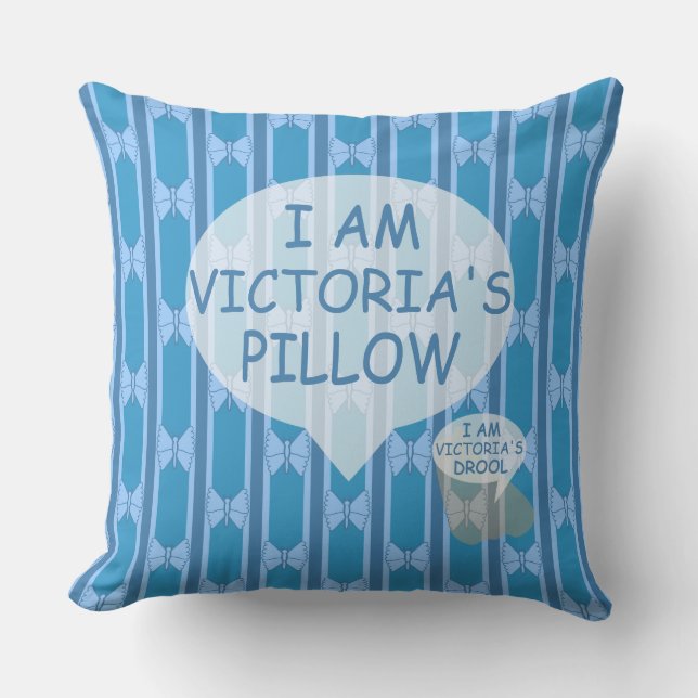 Fun and Fancy Customisable Butterfly Striped Cushion (Front)