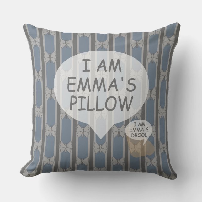 Fun and Fancy Customisable Butterfly Striped Cushion (Front)