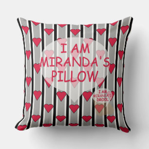 Fun and Fancy Customisable Heart Striped Cushion