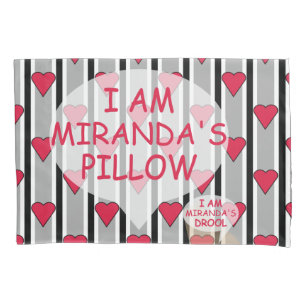 Fun and Fancy Customisable Heart Striped Pillowcase
