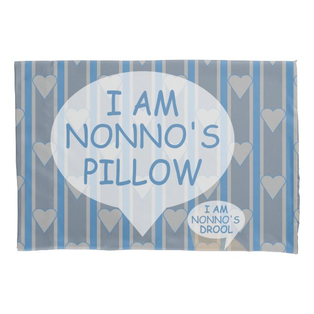 Fun and Fancy Customisable Heart Striped Pillowcase (Front)