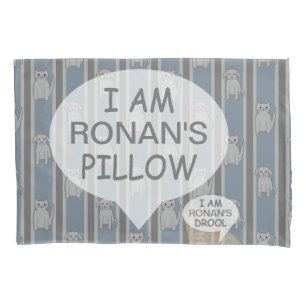 Fun and Fancy Customisable Kitty & Puppy Striped Pillowcase