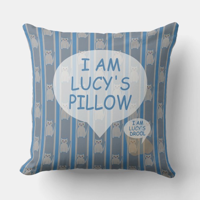 Fun and Fancy Customisable Kitty Striped Cushion (Front)