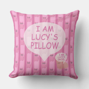 Fun and Fancy Customisable Kitty Striped Cushion
