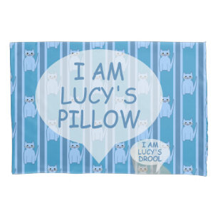 Fun and Fancy Customisable Kitty Striped Pillowcase