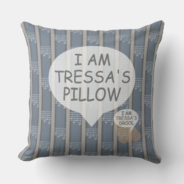 Fun and Fancy Customisable Music Note Striped Cushion (Front)