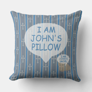 Fun and Fancy Customizable Blue Gray Cross Cushion