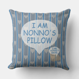 Fun and Fancy Customizable Gray Blue Heart Cushion