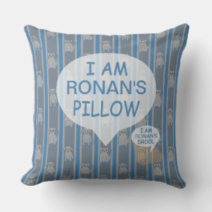 Fun and Fancy Customizable Kitty & Puppy Striped Cushion