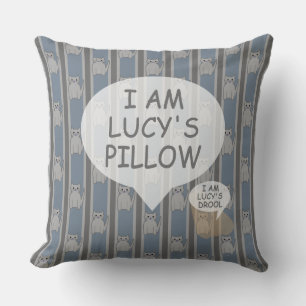 Fun and Fancy Customizable Kitty Striped Cushion