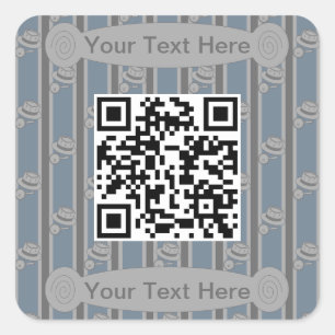Fun and Fancy Detective QR Code Square Sticker