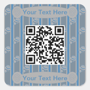 Fun and Fancy Detective QR Code Square Sticker
