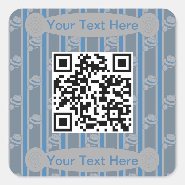 Fun and Fancy Detective QR Code Square Sticker (Front)