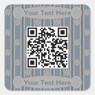 Fun and Fancy Flower QR Code Square Sticker