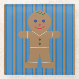 Fun and Fancy Gingerbread Man Glass Coaster