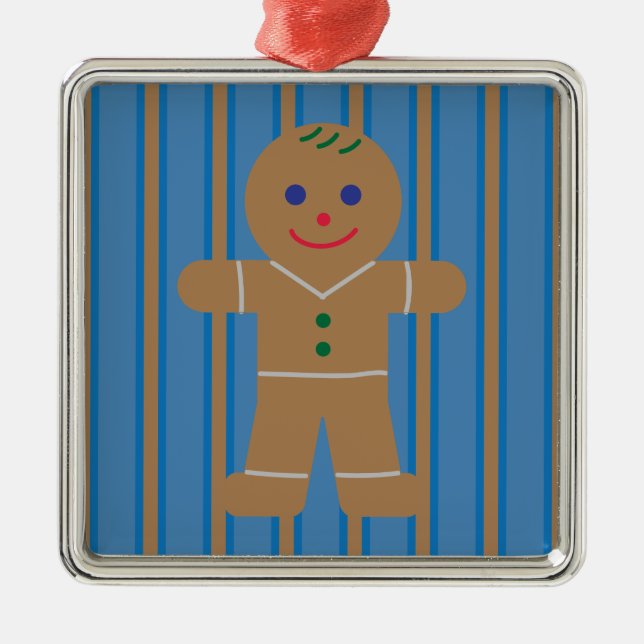 Fun and Fancy Gingerbread Man Metal Tree Decoration (Front)