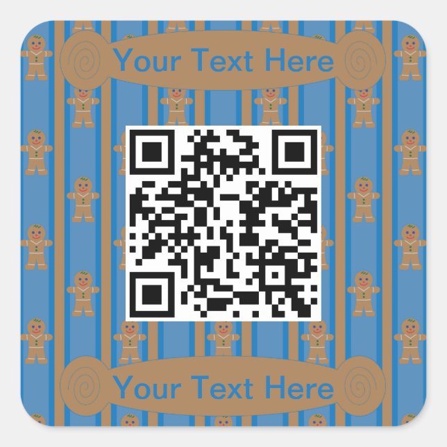 Fun and Fancy Gingerbread Man Square Sticker (Front)