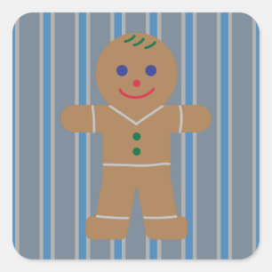 Fun and Fancy Gingerbread Man Square Sticker
