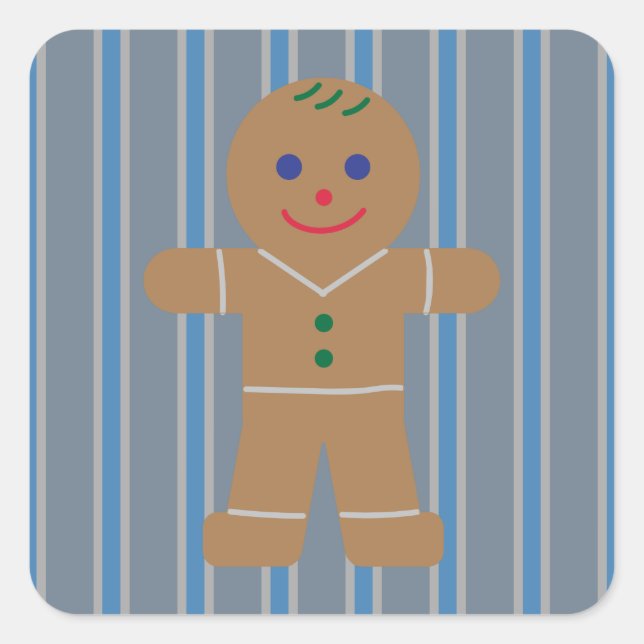 Fun and Fancy Gingerbread Man Square Sticker (Front)