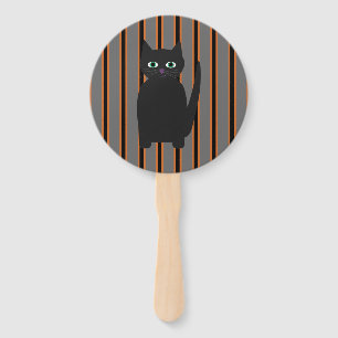 Fun and Fancy Halloween Black Cats Hand Fan