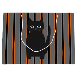 Fun and Fancy Halloween Black Cats Large Gift Bag