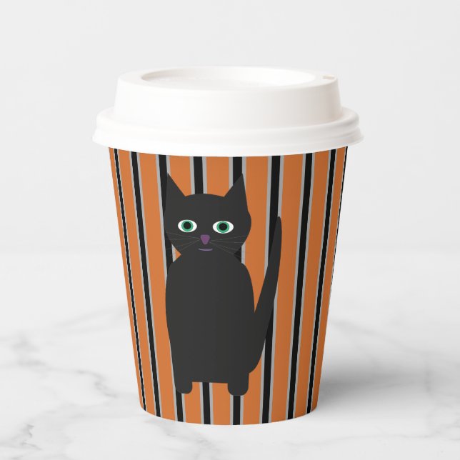 Fun and Fancy Halloween Black Cats Paper Cups (Front)