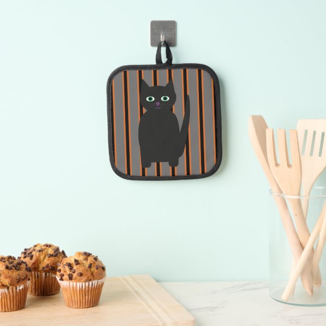 Fun and Fancy Halloween Black Cats Pot Holder (Insitu(Hanging))