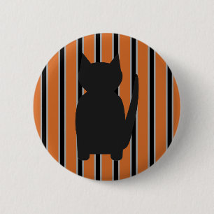 Fun and Fancy Halloween Black Silhouette Cats 6 Cm Round Badge