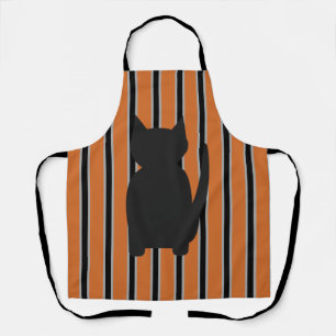 Fun and Fancy Halloween Black Silhouette Cats Apron