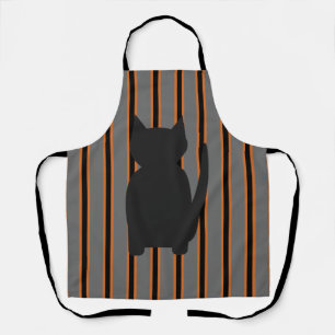 Fun and Fancy Halloween Black Silhouette Cats Apron