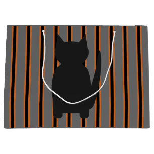 Fun and Fancy Halloween Black Silhouette Cats Large Gift Bag