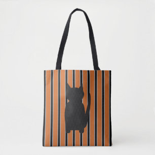 Fun and Fancy Halloween Black Silhouette Cats Tote Bag