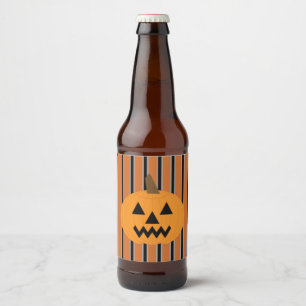 Fun and Fancy Halloween Pumpkins Beer Bottle Label