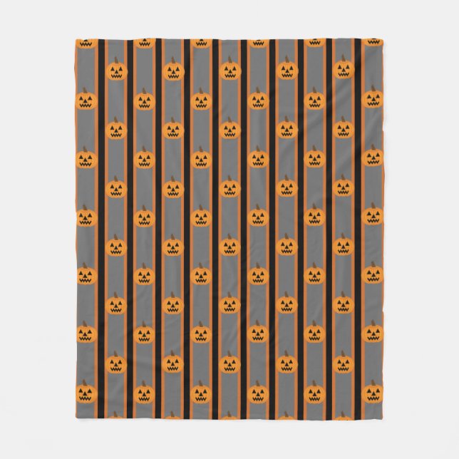 Fun and Fancy Halloween Pumpkins Fleece Blanket (Front)